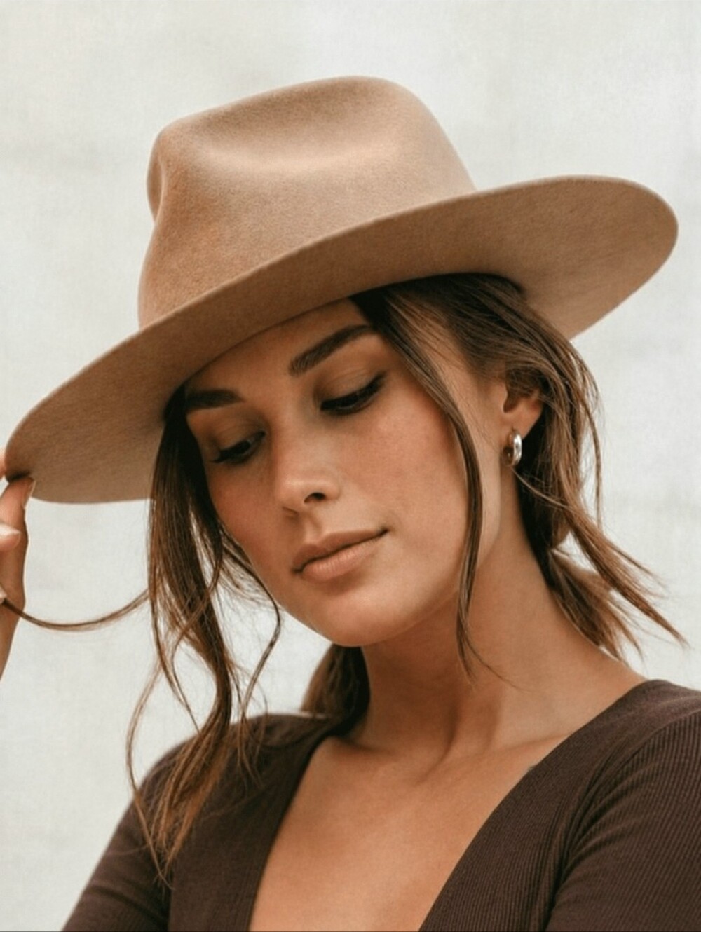 Wool Fedora Yellow 108 Hat Paul Style Fedora Medium Merino Felt Light Tan Stone